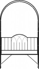 Zahradní oblouk pro popínavé rostliny s lavičkou 121x50x203 cm | černý č.1