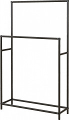 Věšák na ručníky se 2 držáky 66 x 20 x 110 cm | černý č.1