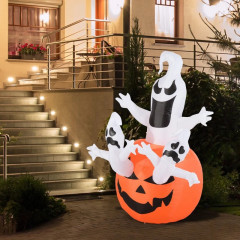 Nafukovací halloweenský dýňový duch s LED osvětlením | 120x120x180cm č.1