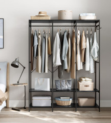 Stojan na oblečení 40 x 141 x 180 cm| černý Stojan na oblečení 40 x 141 x 180 cm| černý