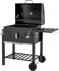 BBQ zahradní gril z nerezové oceli 113x65x108 cm | černý
