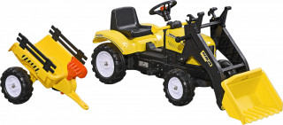 Šlapací traktor s nakladačem a přívěsem od 3 let| žlutý
