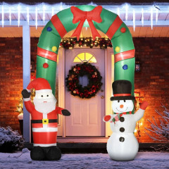 Nafukovací oblouk Santa Claus a sněhulák | 245 cm