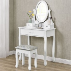 Originální vintage toaletní stolek se zrcadlem Lena | bílý č.1