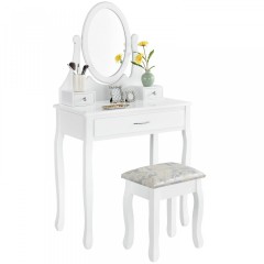 Originální vintage toaletní stolek se zrcadlem Lena | bílý č.2