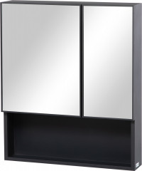 Zrcadlová koupelnová skříňka 60x13,5x70 cm | černá
