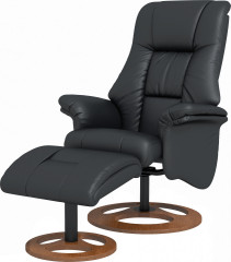 Relaxační křeslo s taburetem | černá