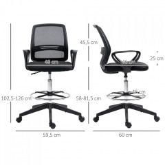 Kancelářská ergonomická židle 59,5x60x102,5-126cm | černá č.2
