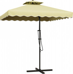 Balkonový slunečník s UV ochranou 243x243 cm | béžový