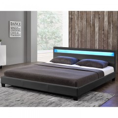 Čalouněná postel Paris s LED osvětlením 140 x 200 cm | tmavě šedá č.1
