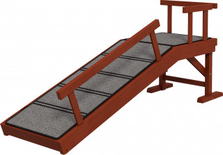 Rampa pro domácí mazlíčky s odnímatelným zábradlím 125 x 40 x 56 cm | šedá
