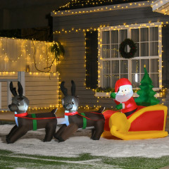 Nafukovací Santa Claus se sobím spřežením | 230x60x120 cm č.1