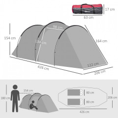 Rodinný stan pro 2-3 osoby 426 x 206 x 154 cm| šedý č.3