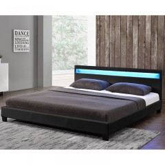 Čalouněná postel Paris s LED osvětlením 160 x 200 cm | černá č.2
