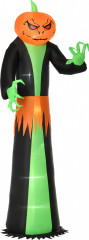 Nafukovací dekorace halloweenská dýně 100x96x270 cm | zelená + černá č.1