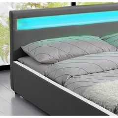 Čalouněná postel Sevilla s LED osvětlením 180 x 200 cm | tmavě šedá č.3