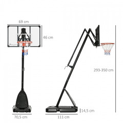 Výškově nastavitelný basketbalový stojan | 293-350 cm č.2