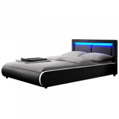 Čalouněná postel Murcia s LED osvětlením 180 x 200 cm | černá č.3
