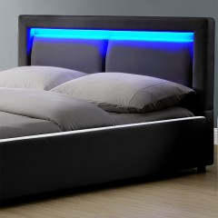 Čalouněná postel Murcia s LED osvětlením 180 x 200 cm | černá č.2