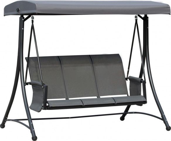 Zahradní houpačka se sluneční stříškou 196 x 128 x 172 cm | šedá č.2