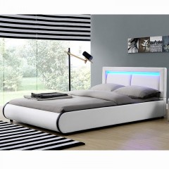 Čalouněná postel Murcia s LED osvětlením 140 x 200 cm | bílá č.2