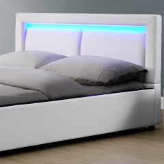 Čalouněná postel Murcia s LED osvětlením 140 x 200 cm | bílá č.3