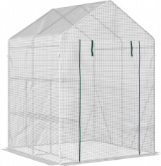 Skleník se 4 policemi 143x143x195 cm | bílý č.1