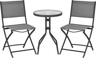 Zahradní bistro set pro 2 osoby | ocelově šedý č.1