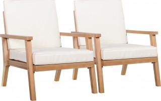 Zahradní židle s polštáři 2 ks 66x77,5x74,5 cm | hnědé + béžové