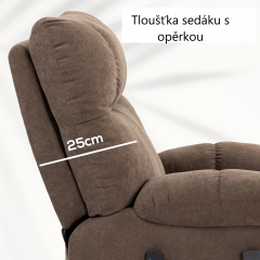 Elektrické polohovací křeslo 91x95x109 cm | hnědé č.3