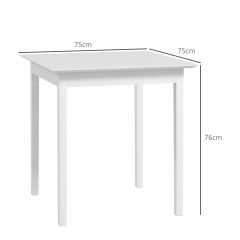 Čtvercový jídelní stůl pro 2 osoby 75x75x76 cm | bílá č.3