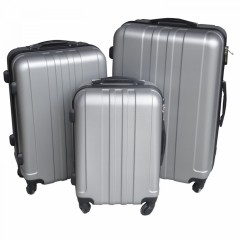 Sada 3 cestovních kufrů | stříbrná č.2