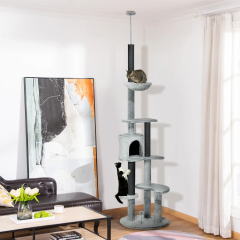 Strom pro kočky 225 - 255 cm | šedý