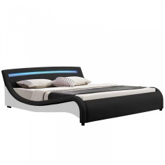 Čalouněná postel Malaga s LED osvětlením 180 x 200 cm | černá č.3
