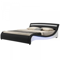 Čalouněná postel Malaga s bočním LED osvětlením 180 x 200 cm | černá č.3