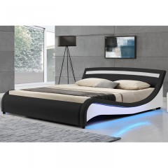 Čalouněná postel Malaga s bočním LED osvětlením 180 x 200 cm | černá č.1