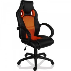 Kancelářská židle Racing design | oranžovo-černá