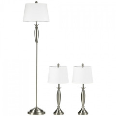 3-dílná sada lamp | stříbrná+bílá č.2
