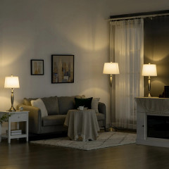 3-dílná sada lamp | stříbrná+bílá č.1