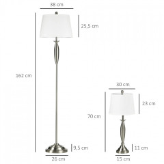 3-dílná sada lamp | stříbrná+bílá č.3