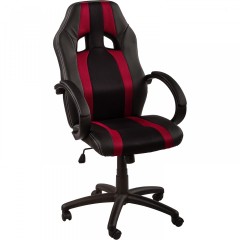 Kancelářská židle GS Series | vínovo-černá s pruhy č.1