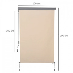 Vertikální markýza na zastínění terasy 120 x 200 cm | krémově bílá č.2
