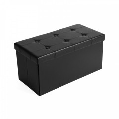 Lavice s úložným prostorem 76 x 38 x 38 cm | Černá č.2
