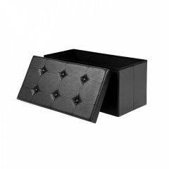 Lavice s úložným prostorem 76 x 38 x 38 cm | Černá č.3