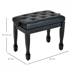 Stolička ke klavíru 64x35x45-55 cm | černá č.3