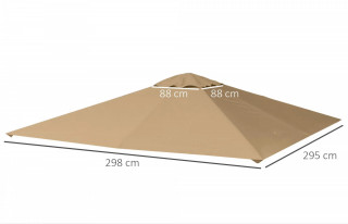 Náhradní polyesterová střecha na altán 180 g /m² 3x3 m | béžová č.2