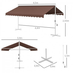 Volně stojící markýza - 4,5 x 3,4 m | kávová č.3