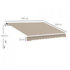Kloubová markýza 3,95 x 3 m | béžová č.2