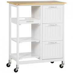 Servírovací vozík se 3 zásuvkami 67x37x85 cm | bílý č.1