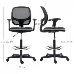 Ergonomická kancelářská židle 60x56x110-132 cm | černá č.3